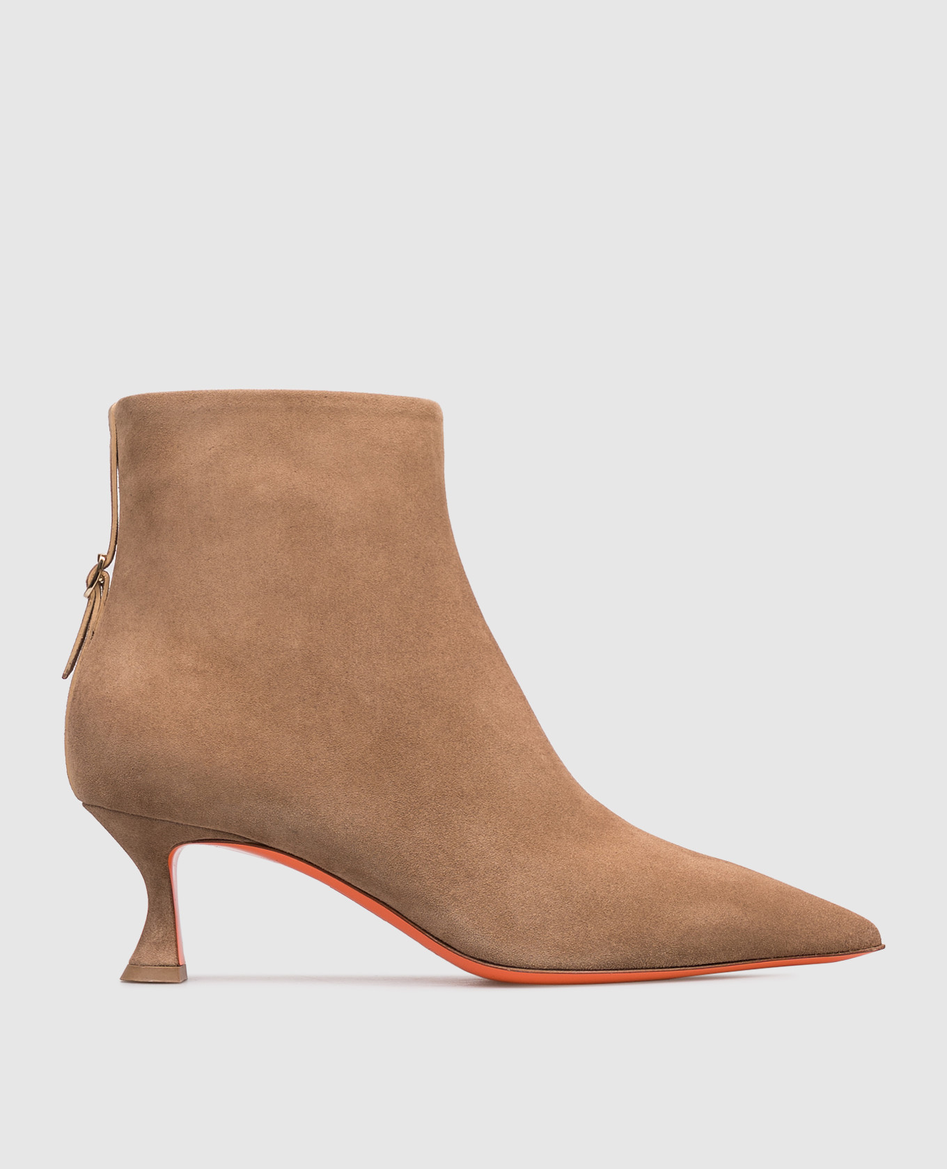 Beige suede ankle boots