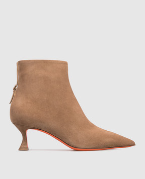 Santoni Beige suede ankle boots WTIS71908HI2NHZW