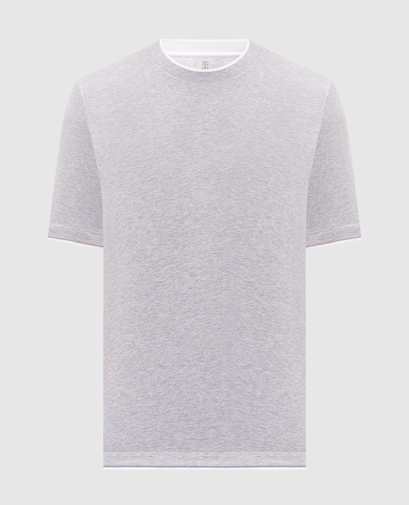 Melange grey T-shirt with layering effect