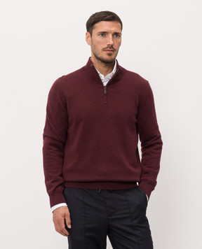 ISAIA Burgundy cashmere jumper MG8493YP003