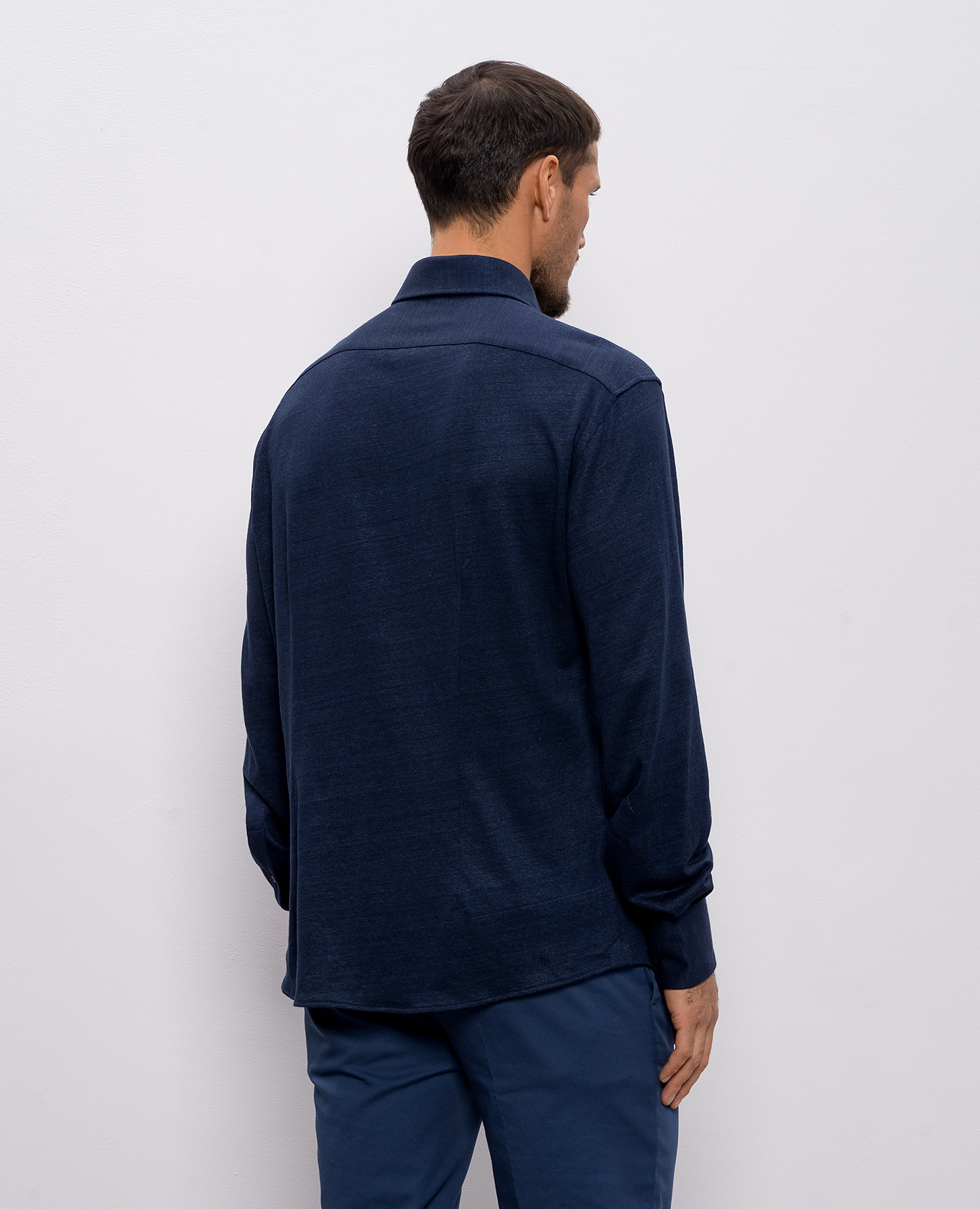 Blue shirt with linen Brunello Cucinelli 4