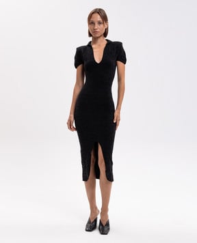 Jacob Lee Black dress with leopard print wool WKD0027AW26B