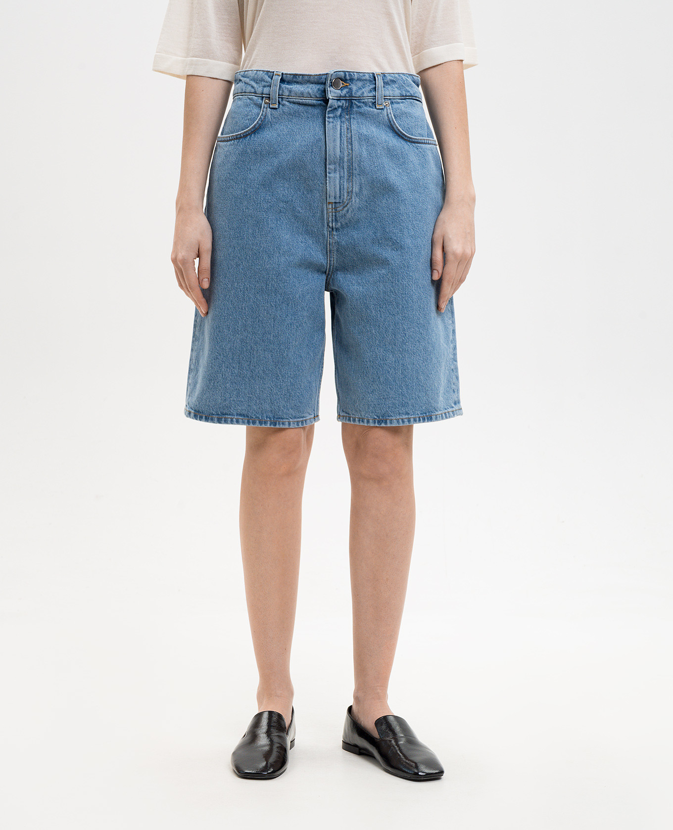 

ISU blue denim shorts Loulou de Saison, Light blue