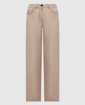 Peserico Brown pants with lurex A0463300591