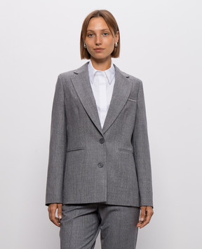 Peserico Gray jacket with patterned wool A0170206413