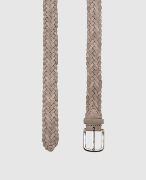 Pini Parma Grey suede braided belt BELTSUEGREIG