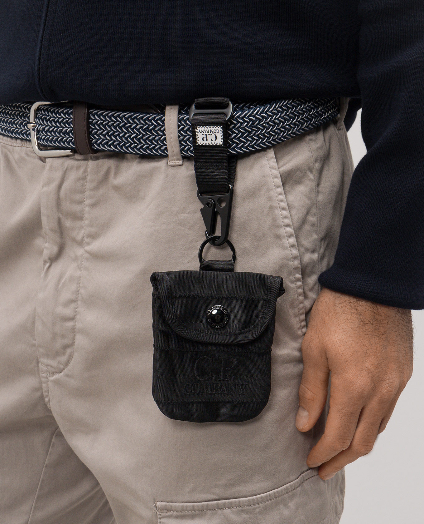 Black pocket key ring with logo C.P. Company 2