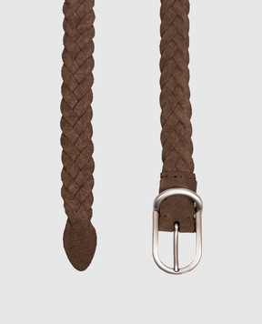 Brunello Cucinelli Brown suede belt MAURP333