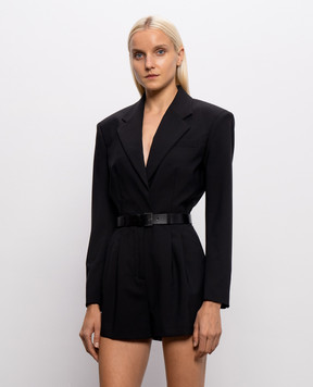 Dondup Black wool jumpsuit with belt DA550TS0011DXXX