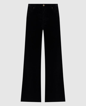 La DoubleJ Black velvet flared pants TRO0140VEL011SOLID