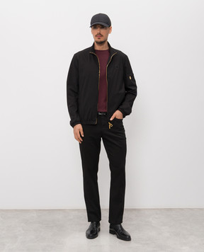 Stefano Ricci Black pants with logo patch M8T61B0070TFANT