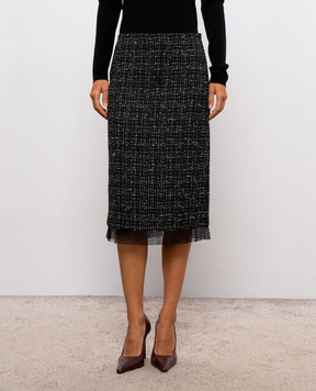 Twinset Black tweed pencil skirt 262TP2084
