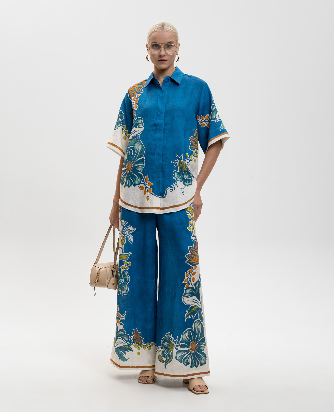 

Luda blue linen palazzos Alemais