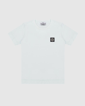 Stone Island Children's blue T-shirt with logo patch L1S162100002S00471012
