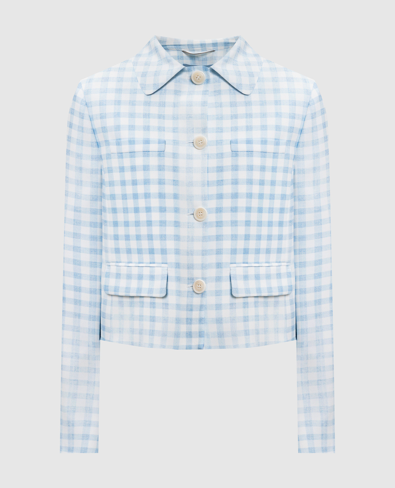 

Blue checked jacket Ermanno Scervino, Light blue