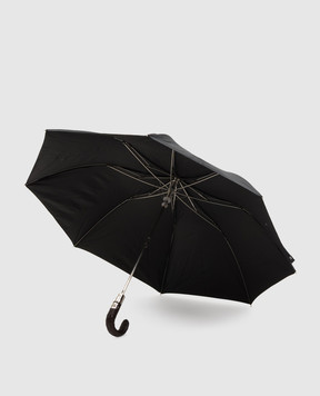 Pasotti Blue folding umbrella with ostrich leather handle OMITUO64S526823