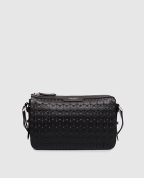 Serapian Black East West leather bag with weaving SRMOSMML736425A001