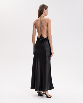 Jacob Lee Black silk maxi dress with open back WSDS10126B