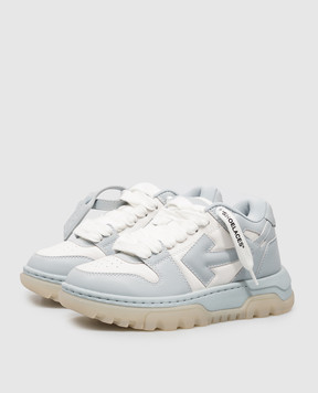 Off-White OOO Chunky blue leather sneakers OF05743455