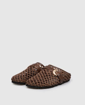 Twinset Brown braided mules 261TGT036