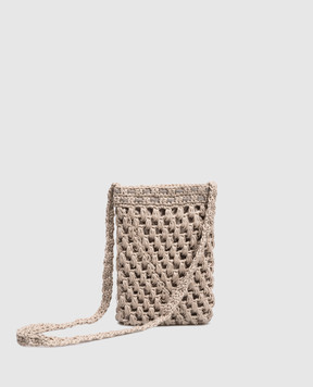 Peserico Beige openwork bag with monil chain E38386C0RCC842