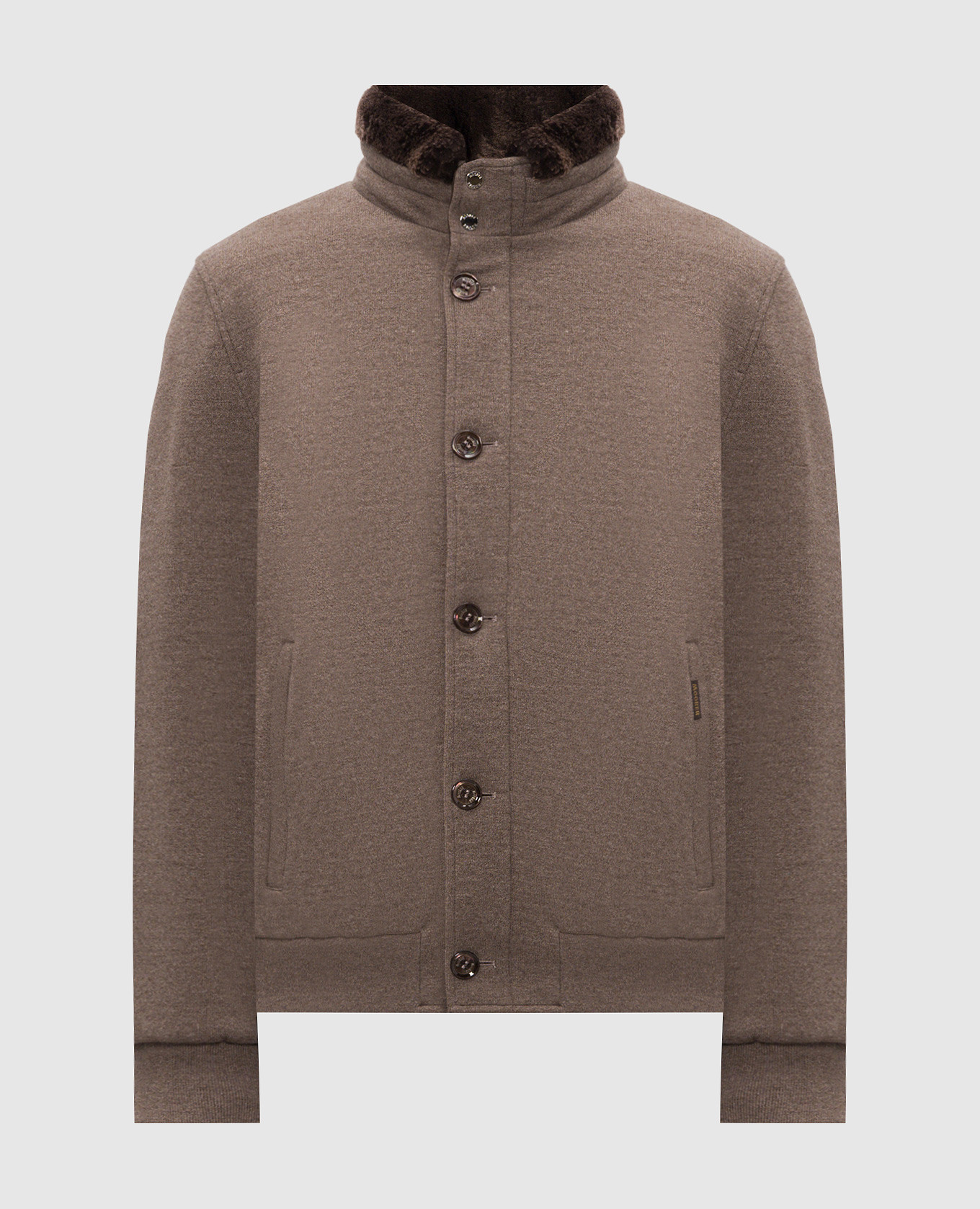 Brown CLEROS wool and cashmere down jacket