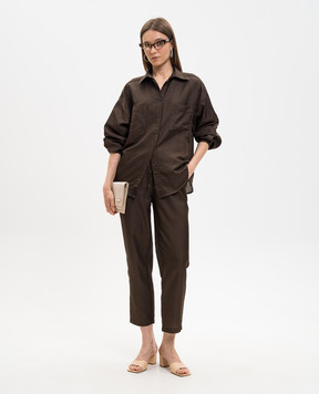 Ballantyne Brown silk pants BLT205UCS01