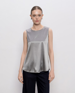 Peserico Gray silk top A08893D02372