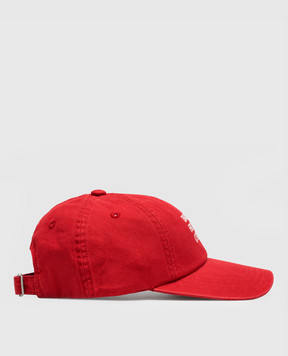Ami Paris Red cap with embroidery UCP283AW0052
