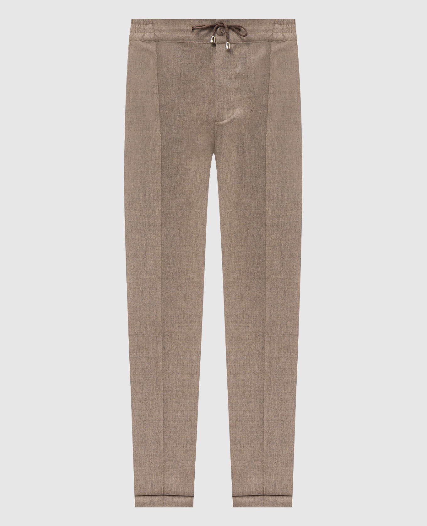 Beige wool trousers with lapels