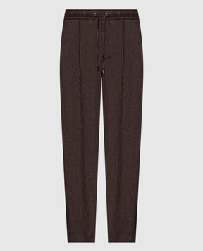 ISAIA Brown linen pants PNC016P9120