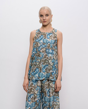 Momoni OCRA printed silk top MOTO00102MO