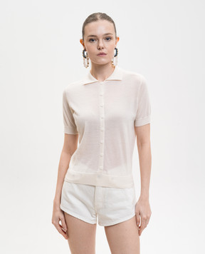 Jacob Lee Ivory cashmere top WCP0040SS26W