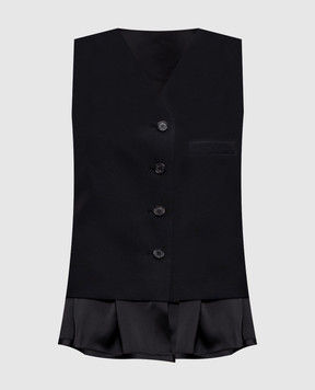 Juun.j Black vest with wool JW6211W045