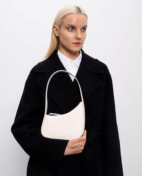 The Row Half Moon ivory leather bag W1249L52
