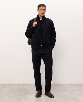Canali Blue wool cardigan MK01149C0022