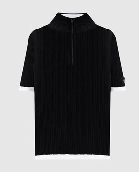 Juun.j Black top with logo patch JW6251W025