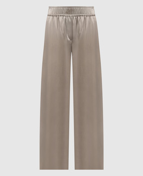 Brunello Cucinelli Khaki silk pants M0C59P8942