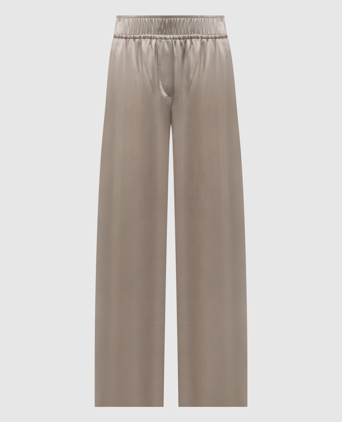 Khaki silk pants