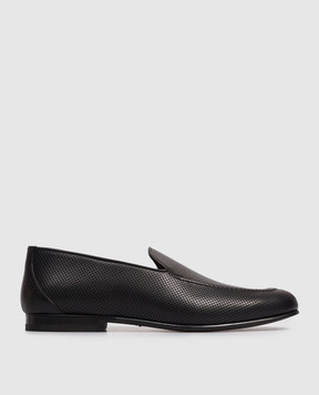 Sturlini Black leather slip-ons U1858