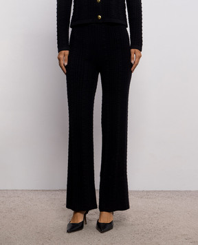 Twinset Black pants with a textured pattern 262TP3102