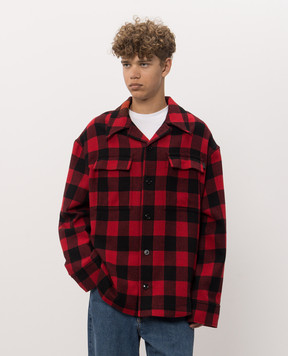 Ami Paris Red wool check shirt USH875WV0220m