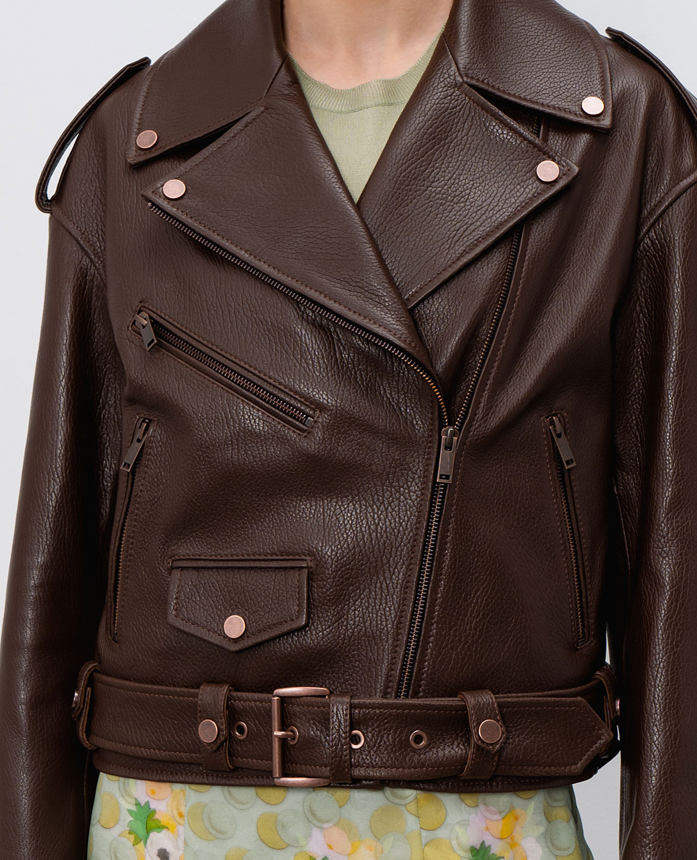 Brown leather jacket Babe Pay Pls 5