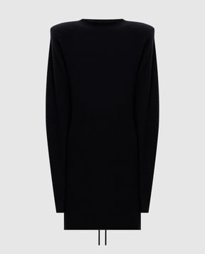 Jacob Lee Black cashmere dress with lace WCD0017AW26B