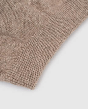 Brunello Cucinelli Beige cashmere hat with monil chain M12202889