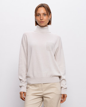 Peserico Ivory wool, silk and cashmere turtleneck A99211F12A9283