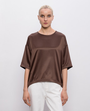Brunello Cucinelli Brown silk blouse M0C59DZ310