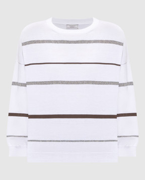 Peserico White striped jumper A99093F149173M