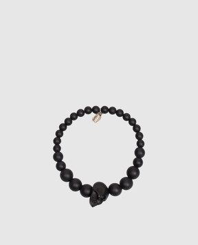 Alexander McQueen Black elastic Skull bracelet 858374J68AA