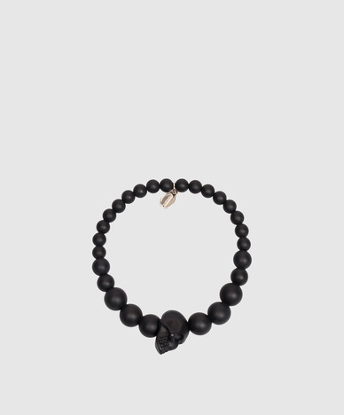 Schwarzes elastisches Totenkopf-Armband